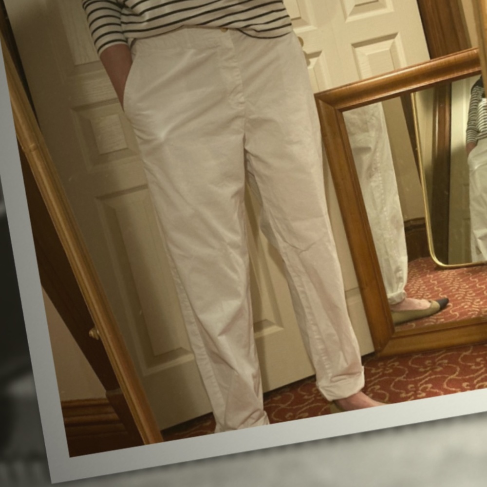 Off White Egyptian Cotton Chinos
